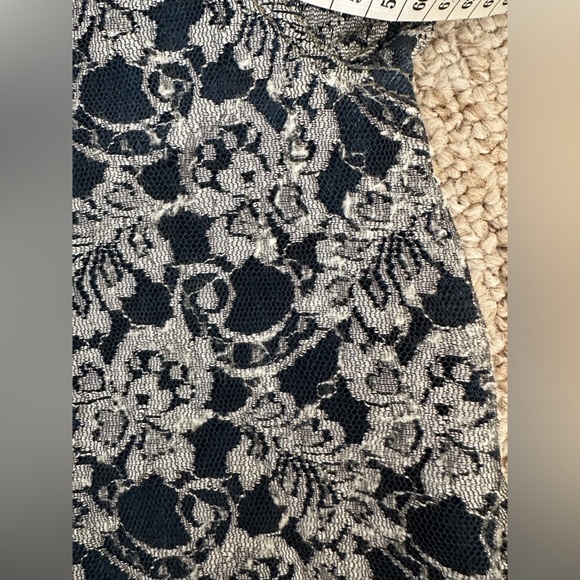 Asazy Vintage 80s 90s Lace Overlay Oversized Button Down Denim Jacket size L - Picture 6 of 8